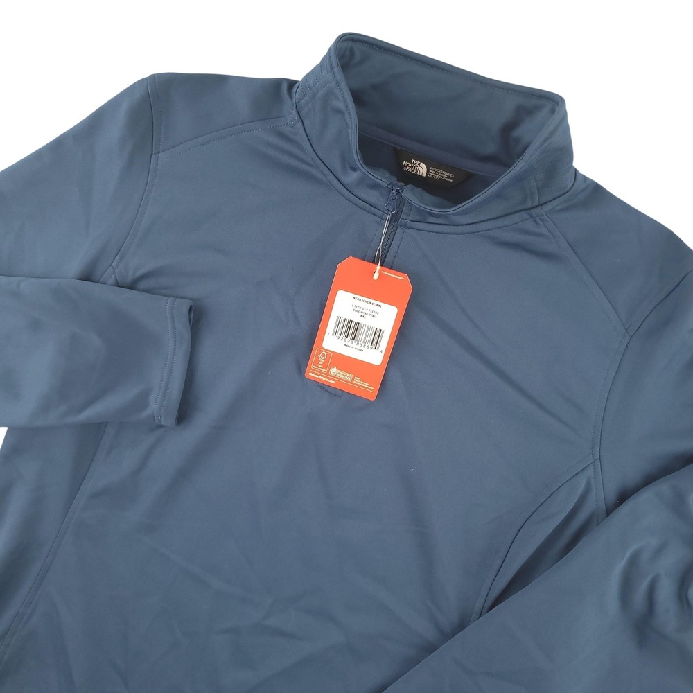 North Face Pullover Womens 2XL Blue 1/4 Zip Fleece Lincoln Logo Athletic Top